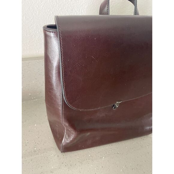 NEW HESHE deep brown leather backpack main image 10